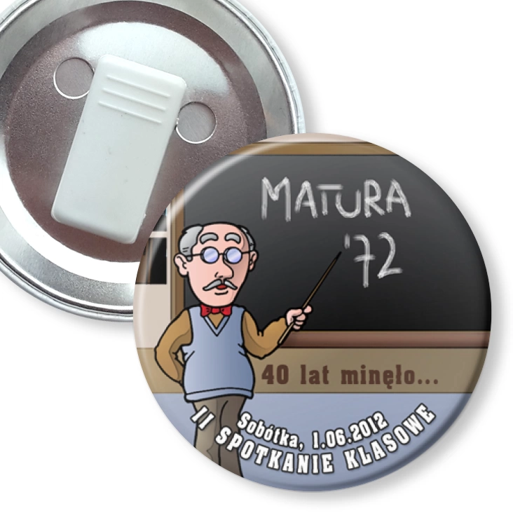 przypinka z żabką Matura `72
