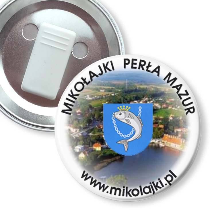 przypinka z żabką Mikołajki Perła Mazur