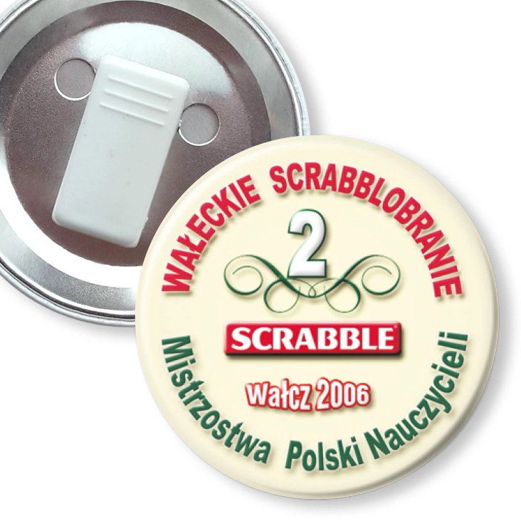 przypinka z żabką Mistrzostwa Polski Nauczycieli - Scrabble 2006