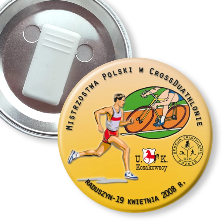 przypinka z żabką Mistrzostwa Polski w Cross Duathlonie