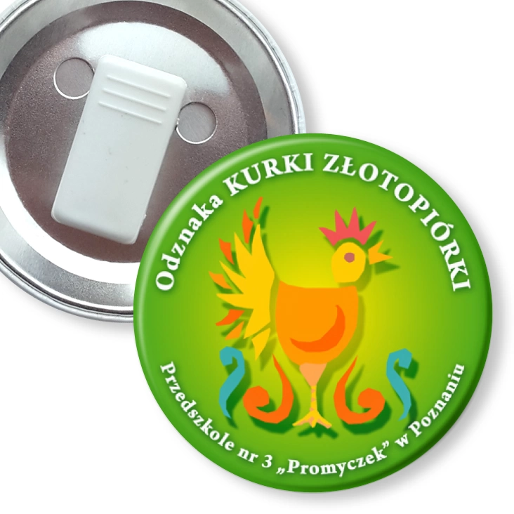 przypinka z żabką Odznaka Kurki Złotopiórki