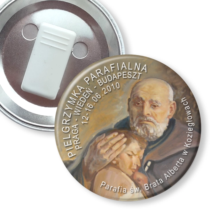 przypinka z żabką Pielgrzymka Parafialna
