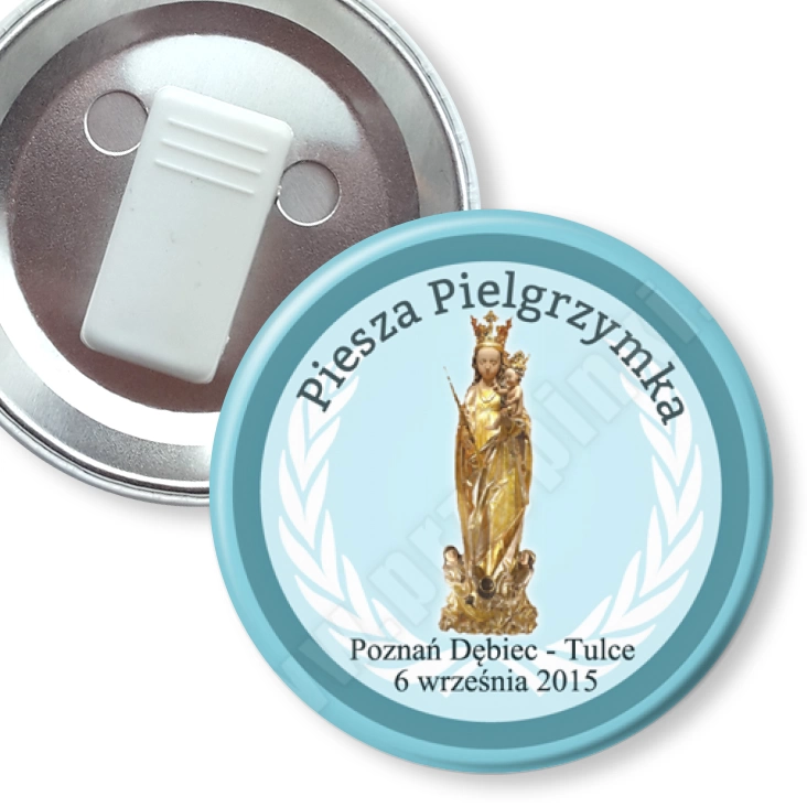 przypinka z żabką Piesza pielgrzymka Poznań - Tulce 2015