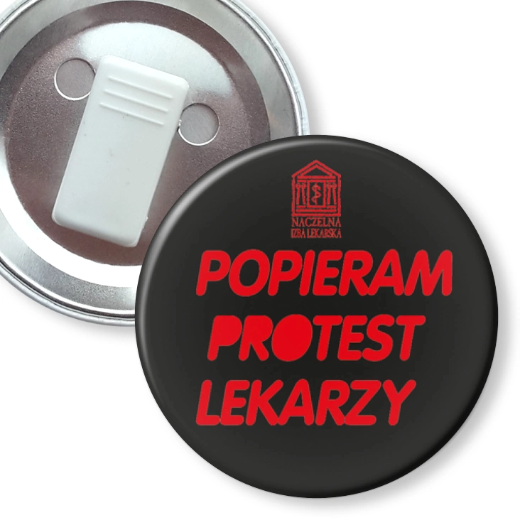 przypinka z żabką Popieram protest lekarzy