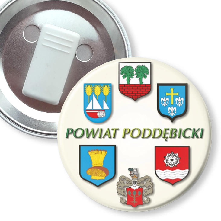 przypinka z żabką Powiat Poddębicki