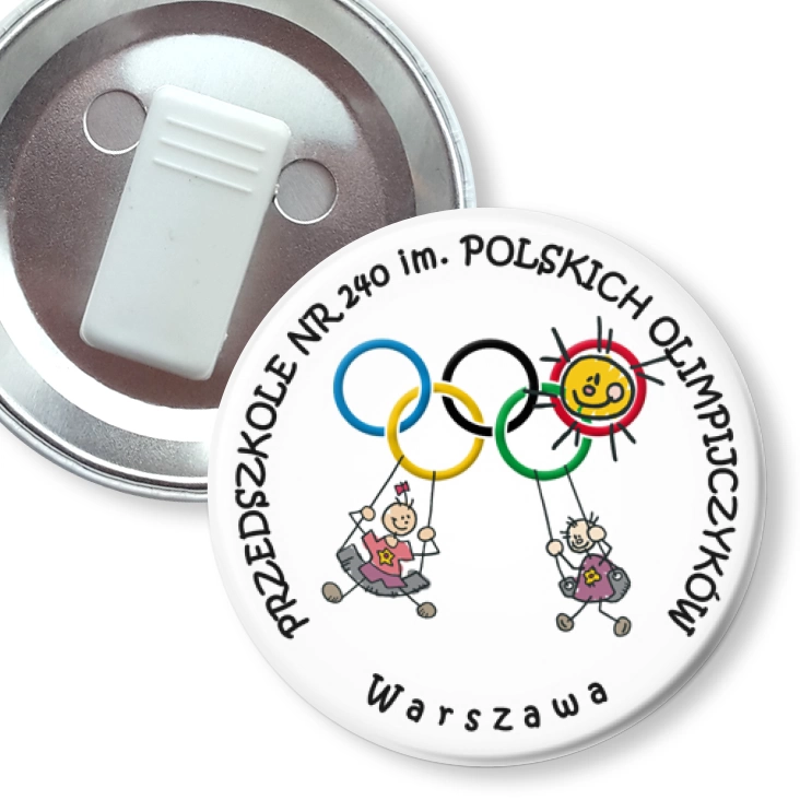 przypinka z żabką Przedszkole im. Polskich Olimpijczyków