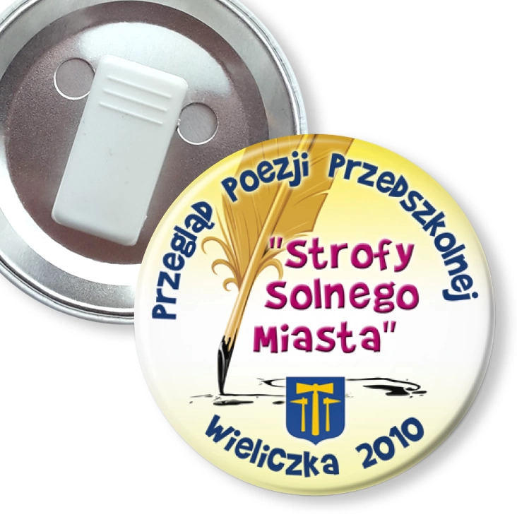 przypinka z żabką Przegląd Poezji Przedszkolnej - Wieliczka 2010