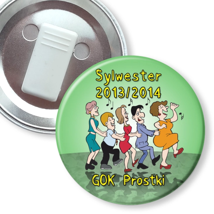 przypinka z żabką Sylwester - GOK Prostki
