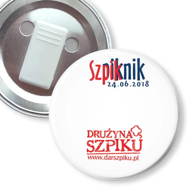 przypinka z żabką Szpiknik 2018