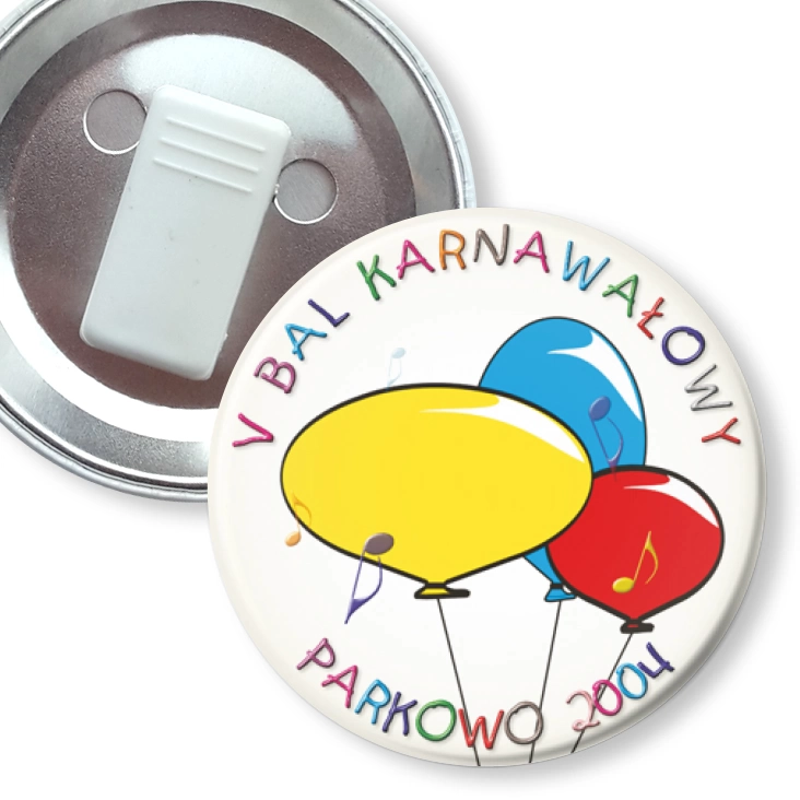 przypinka z żabką V Bal Karnawałowy w Parkowie