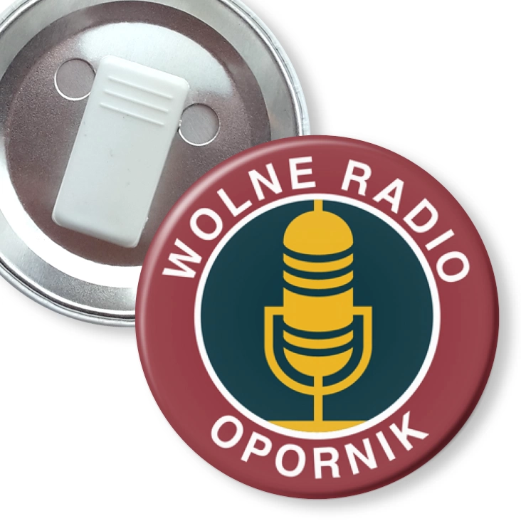 przypinka z żabką Wolne Radio Opornik