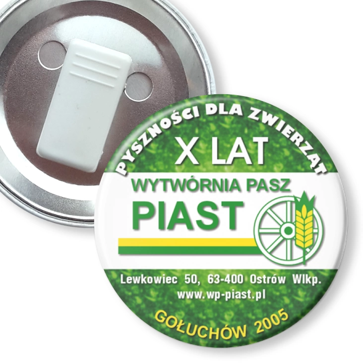 przypinka z żabką Wytwórnia pasz Piast