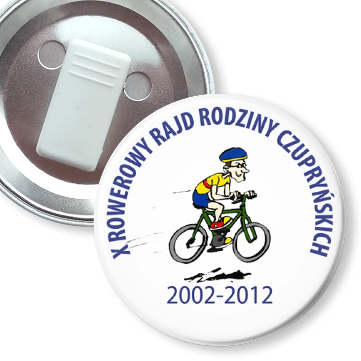 przypinka z żabką X Rajd Rowerowy Rodziny Czurpyńskich