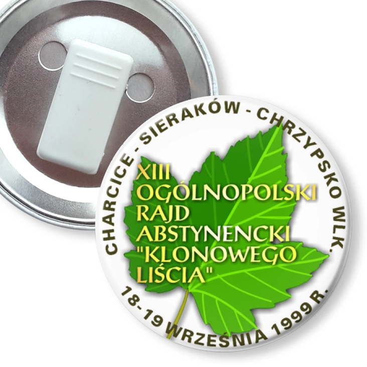 przypinka z żabką XII Ogólnopolski Rajd Abstynencki Klonowego Liścia