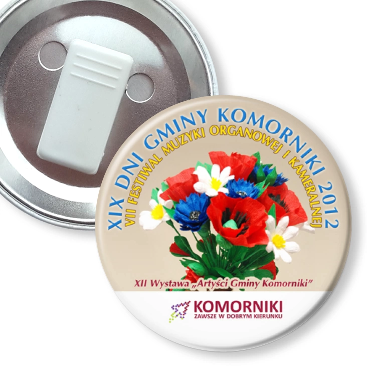 przypinka z żabką XIX Dni Gminy Komorniki