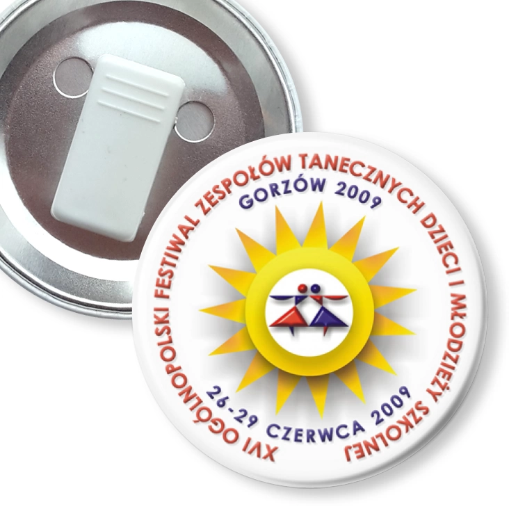 przypinka z żabką XVI Ogólnopolski Festiwal Zespołów Tanecznych Dzieci i Młodzieży Szkolnej