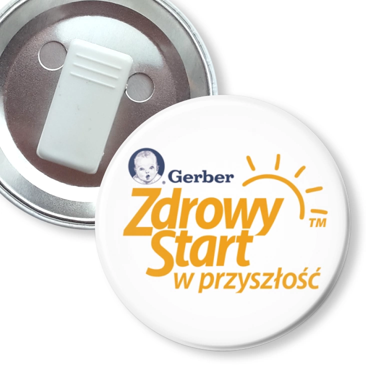 przypinka z żabką Zdrowy start