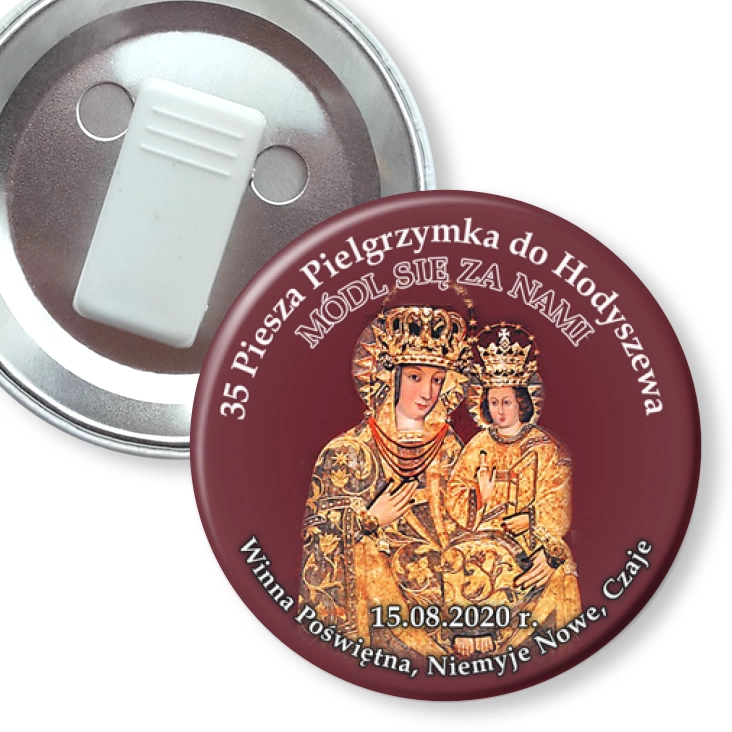 przypinka z żabką 35 Piesza Pielgrzymka do Hodyszewa