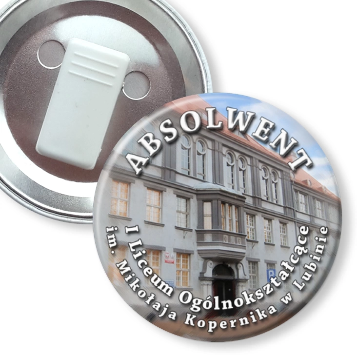 przypinka z żabką Absolwenci LO1 Lubin
