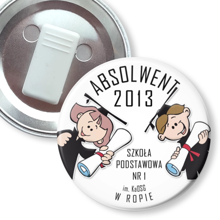 przypinka z żabką Absolwent 2013