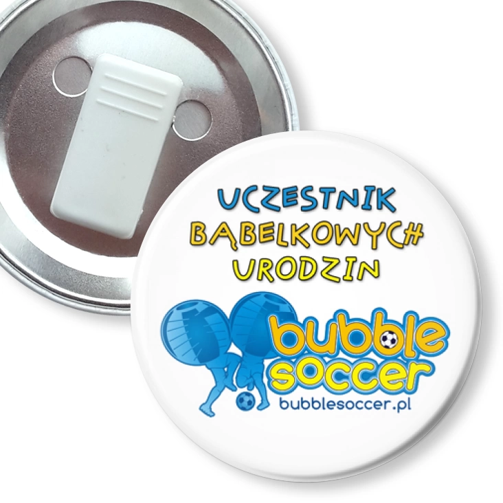 przypinka z żabką bubble soccer