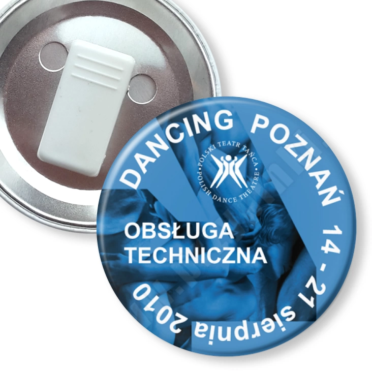 przypinka z żabką Dancing Poznań 2010 - obsługa techniczna