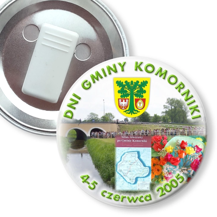 przypinka z żabką Dni Gminy Komorniki 2005