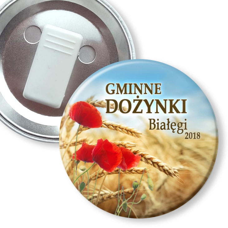 przypinka z żabką Dożynki Gminne Białęgi 2018