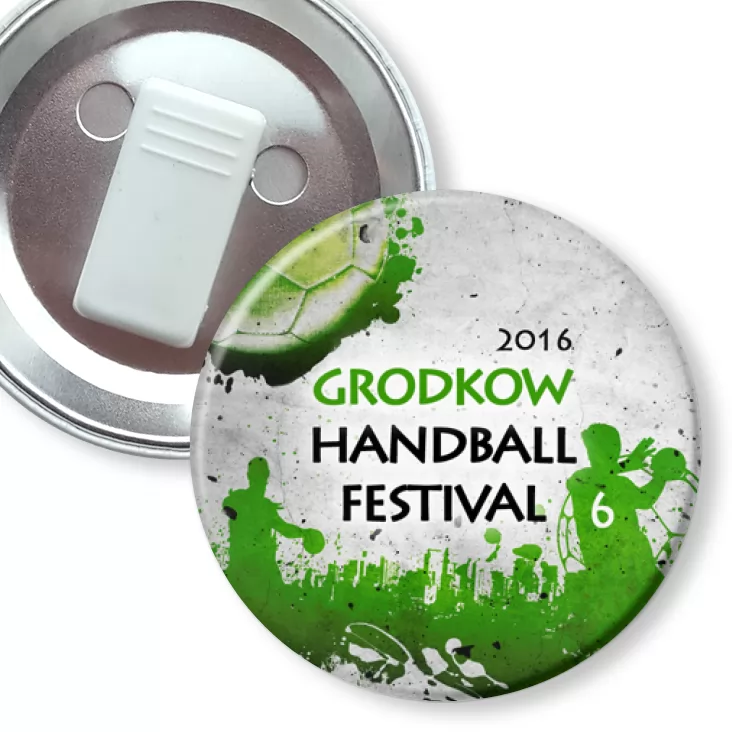przypinka z żabką Handball Festival 2016