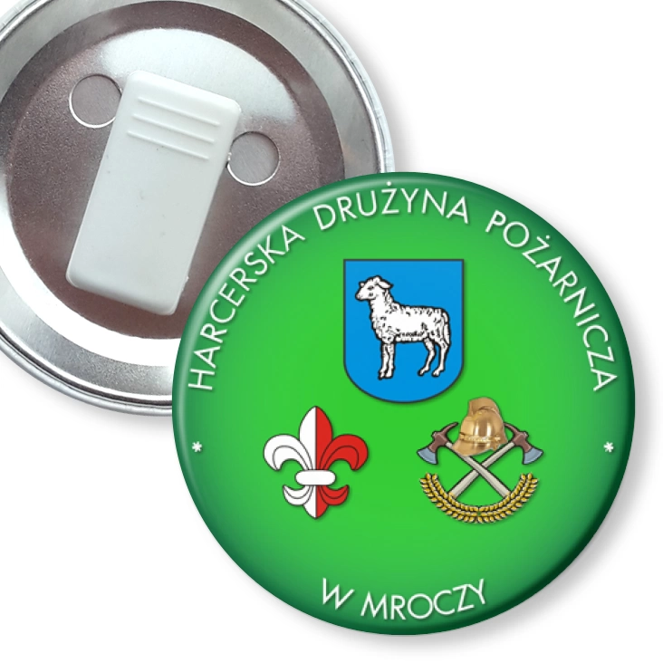 przypinka z żabką Harcerska Drużyna Pożarnicza