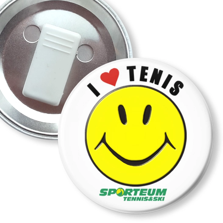 przypinka z żabką I love tenis