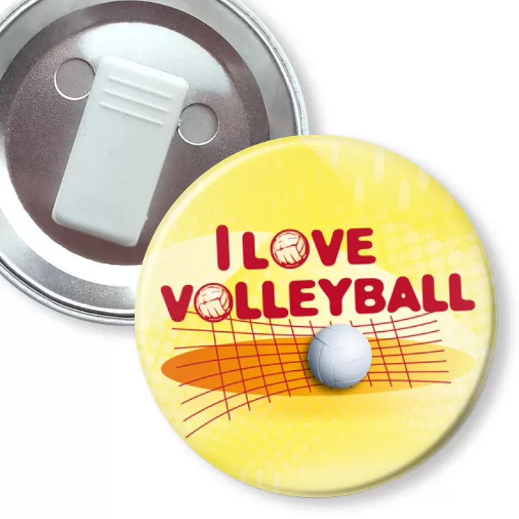 przypinka z żabką I love volleyball