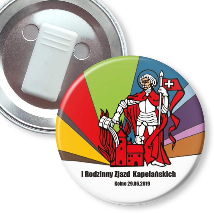 przypinka z żabką I Rodzinny Zjazd Kapelańskich