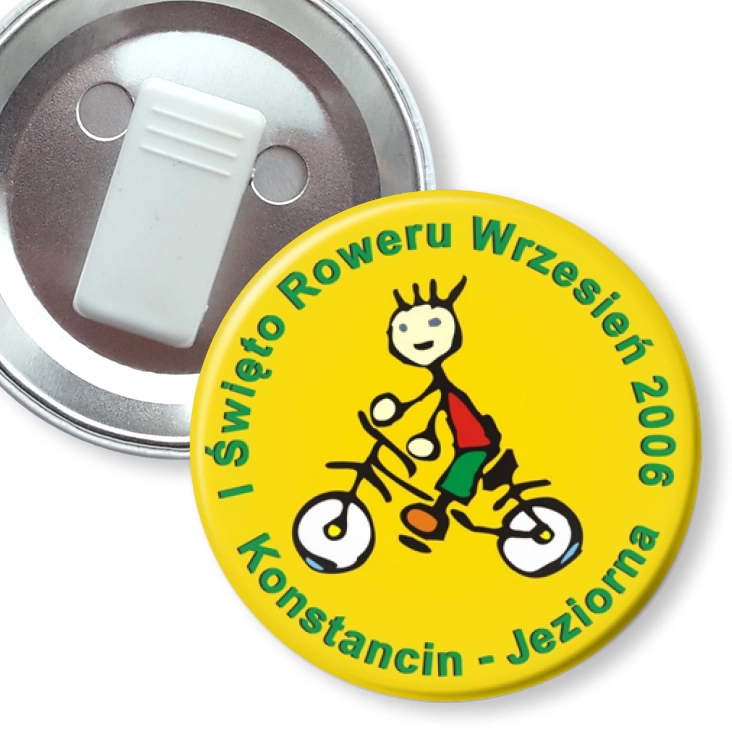 przypinka z żabką I Święto Roweru Wrzesień 2006