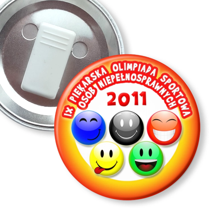 przypinka z żabką IX Piekarska Olimpiada Osób Niepełnosprawnych