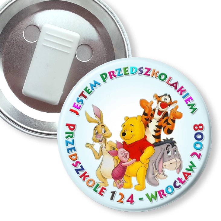 przypinka z żabką Jestem Przedszkolakiem P124 Wrocław