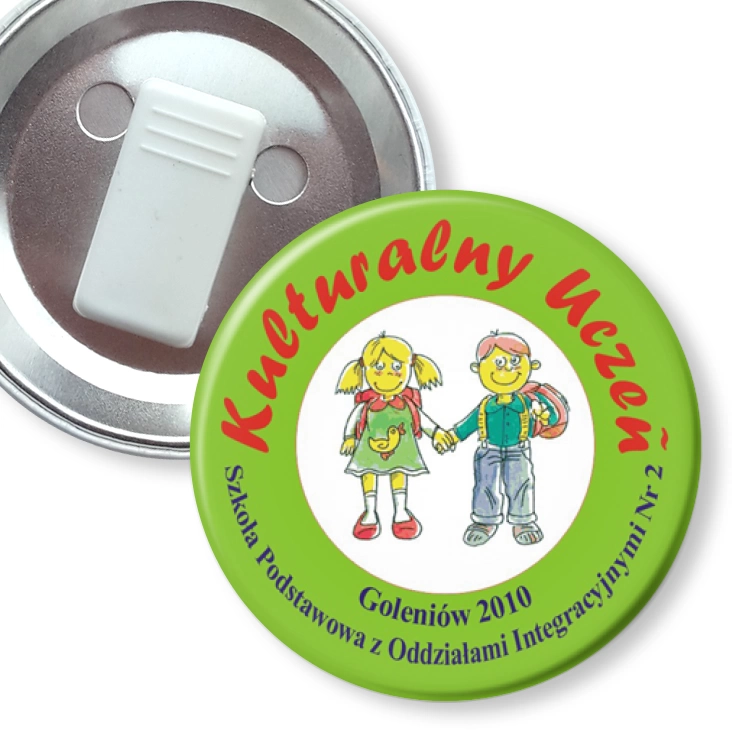 przypinka z żabką Kulturalny Uczeń