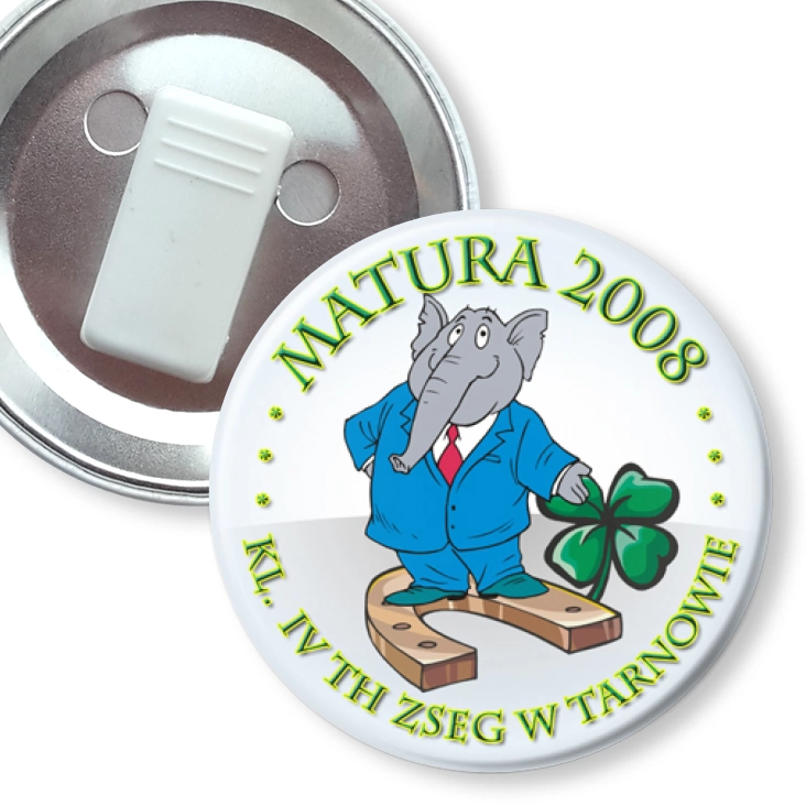 przypinka z żabką Matura 2008 TH w Tarnowie