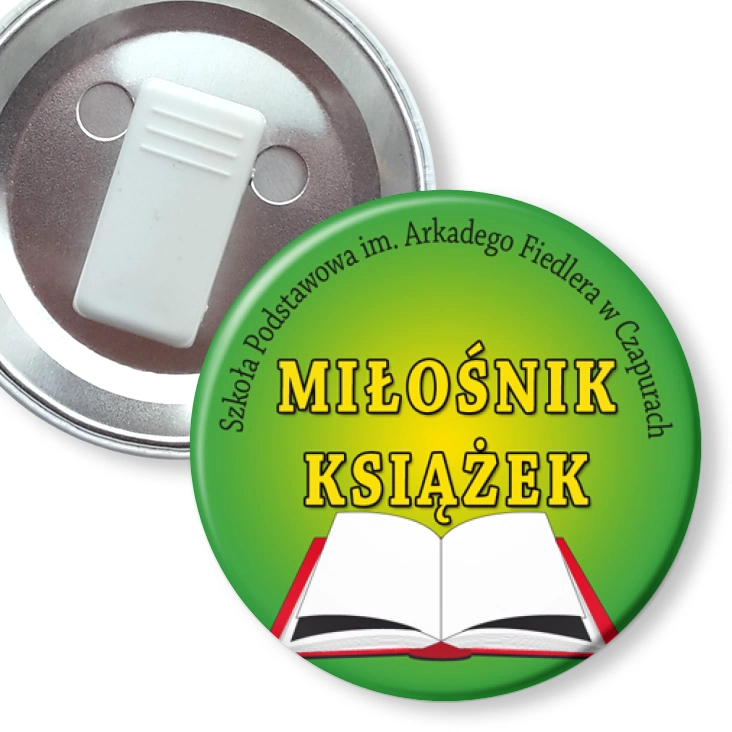 przypinka z żabką Miłośnik książek