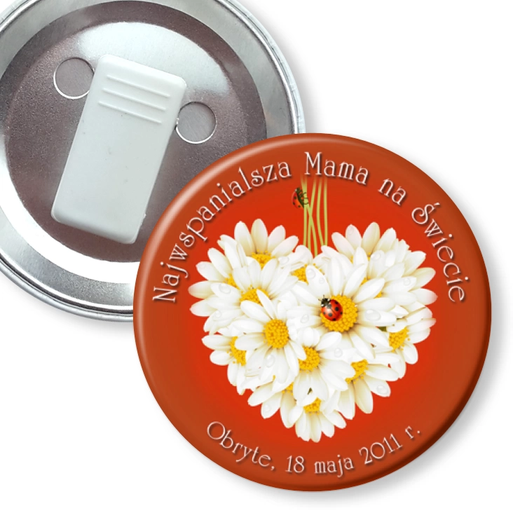 przypinka z żabką Najwspanialsza Mama na Świecie