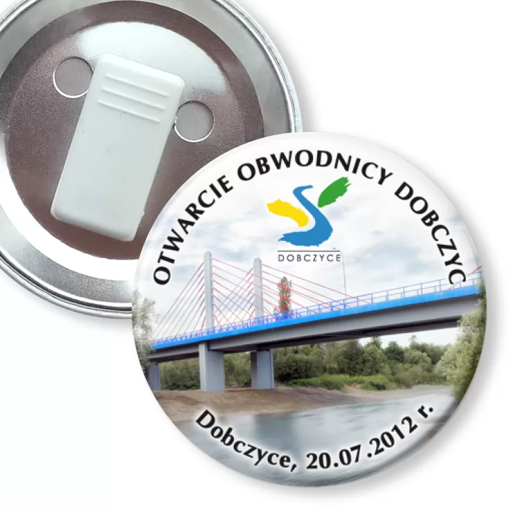 przypinka z żabką Otwarcie obwodnicy Dobczyc