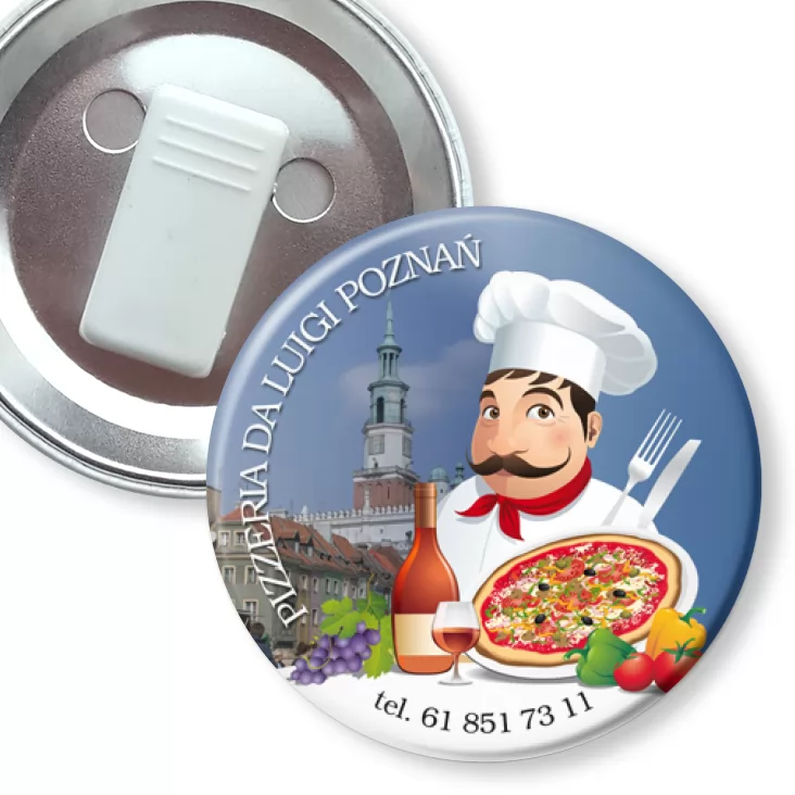 przypinka z żabką Pizzeria da Luigi