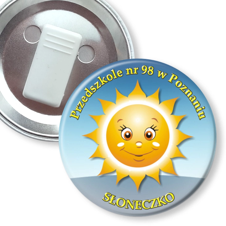 przypinka z żabką Przedszkole nr 98 w Poznaniu