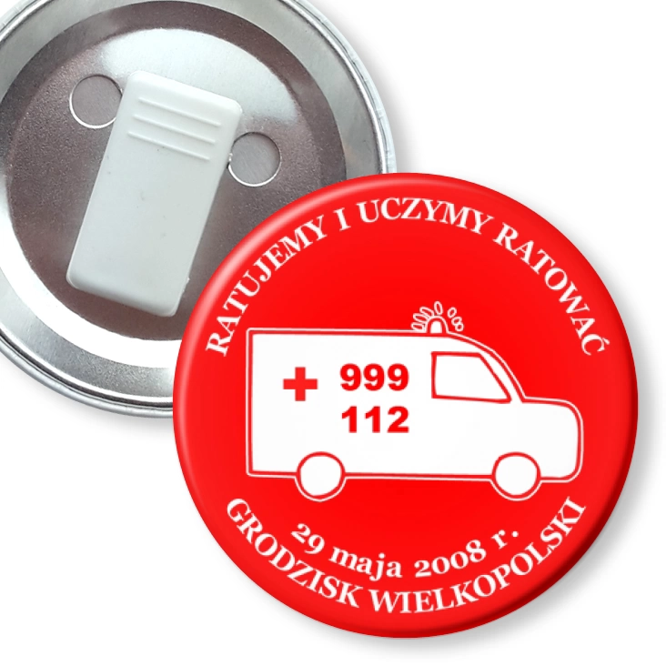 przypinka z żabką Ratujemy i uczymy ratować
