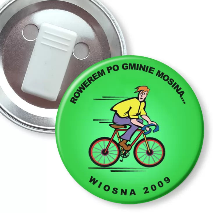 przypinka z żabką Razem po gminie Mosina...