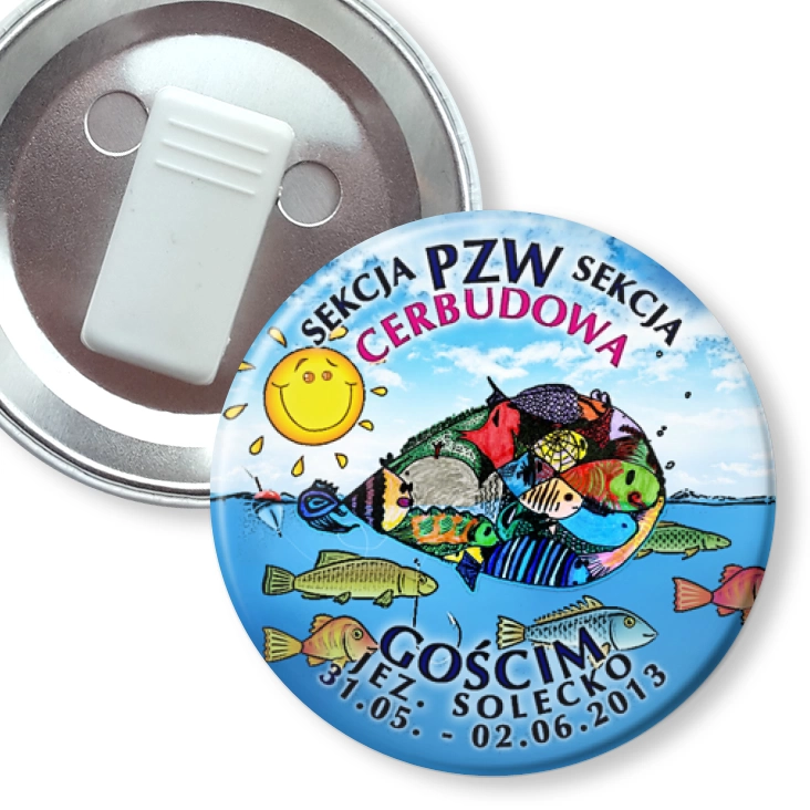 przypinka z żabką Sekcja PZW Cerbudowa