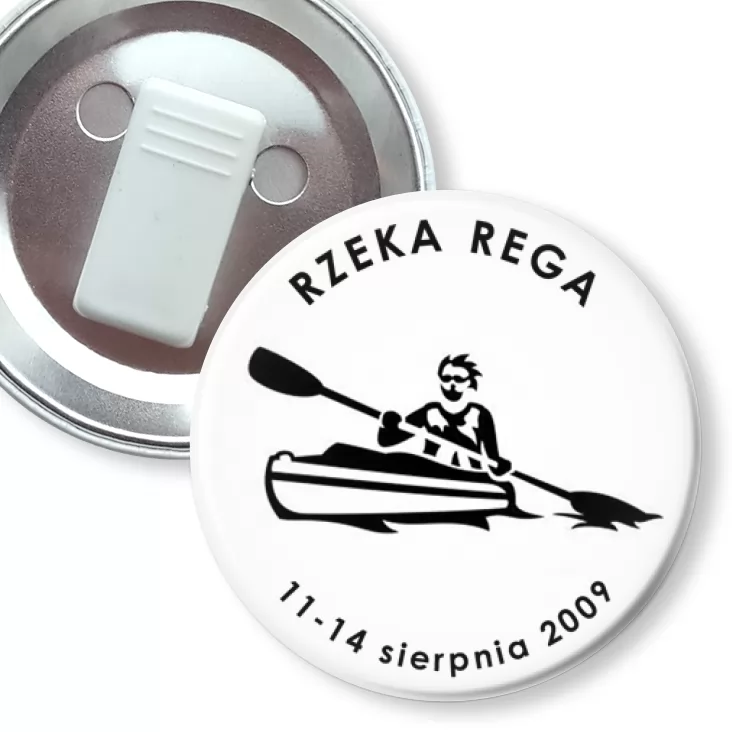 przypinka z żabką Spływ kajakowy - Rzeka Rega