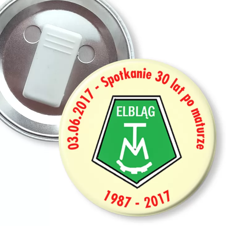 przypinka z żabką Spotkanie 30 lat po maturze