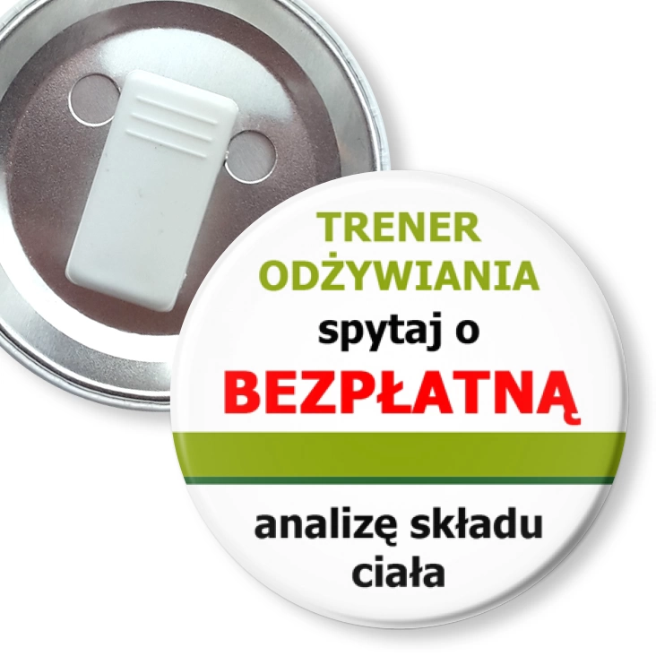 przypinka z żabką Trener odżywiania 3