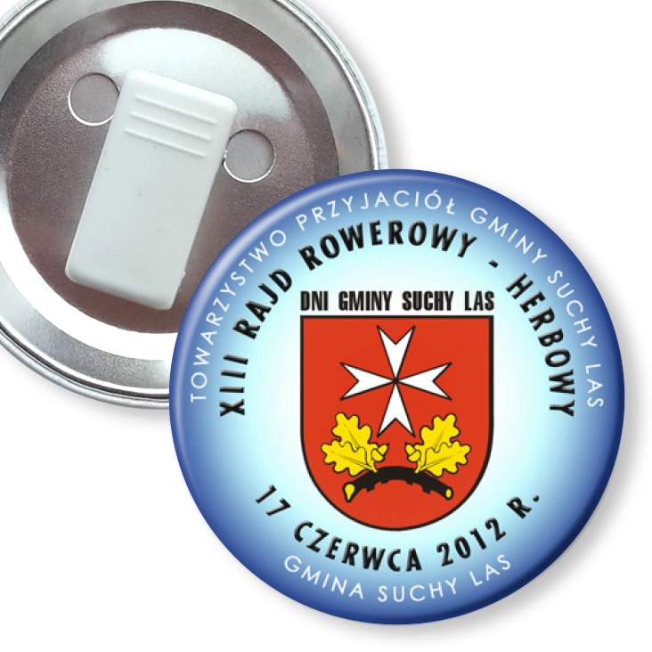 przypinka z żabką XIII Rajd Rowerowy Herbowy - Suchy Las 2012